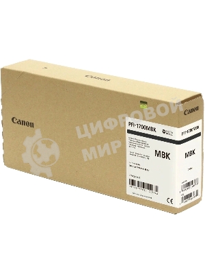 Картридж струйный Canon PFI-1700MBK матовый черный (700 мл) для Canon imagePROGRAF PRO-2000, PRO-4000, PRO-4000S, PRO-6000S