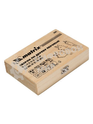 Набор сверл Matrix перовых по дереву, 10-12-14-16-18-20-22-25 мм 8 шт дерев,