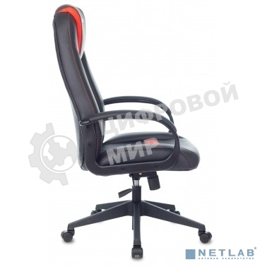 Кресло игровое Zombie 8 черный/красный, искусственная кожа, крестовина пластик