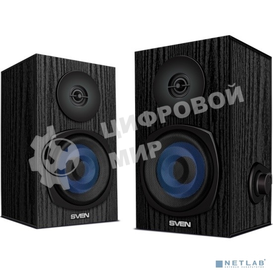 Акустическая система 2.0 SVEN SPS-576 черные (2x4W, Bluetooth, дерево)