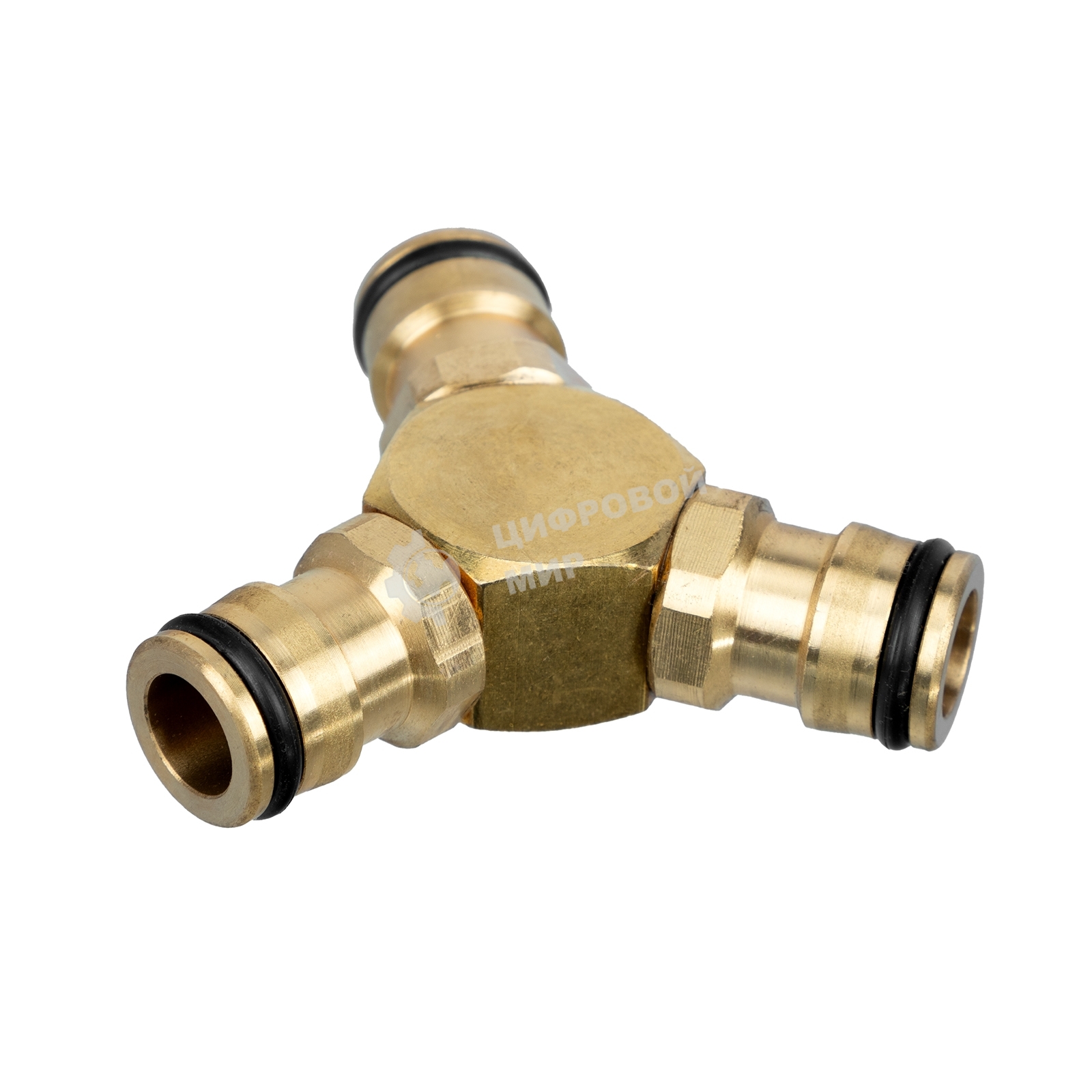 Тройник Palisad для разветвления или соединения, штуцерный, латунный