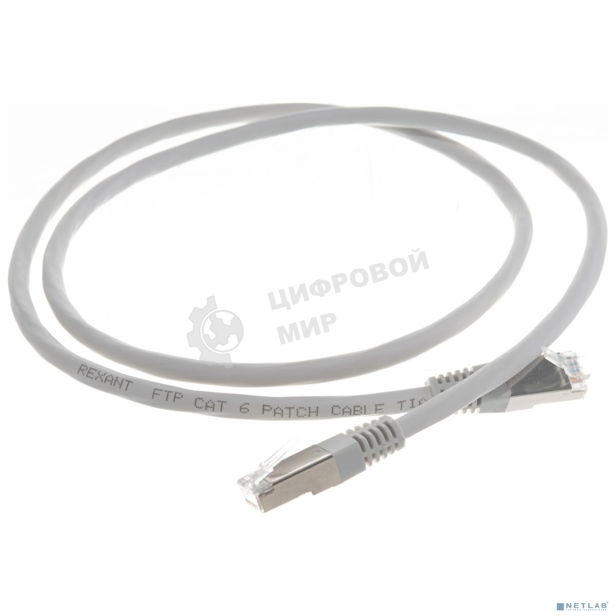 Пaтч-корд Rexant F/UTP, cat.6, RJ45-RJ45, экранированный, PVC серый, 1м