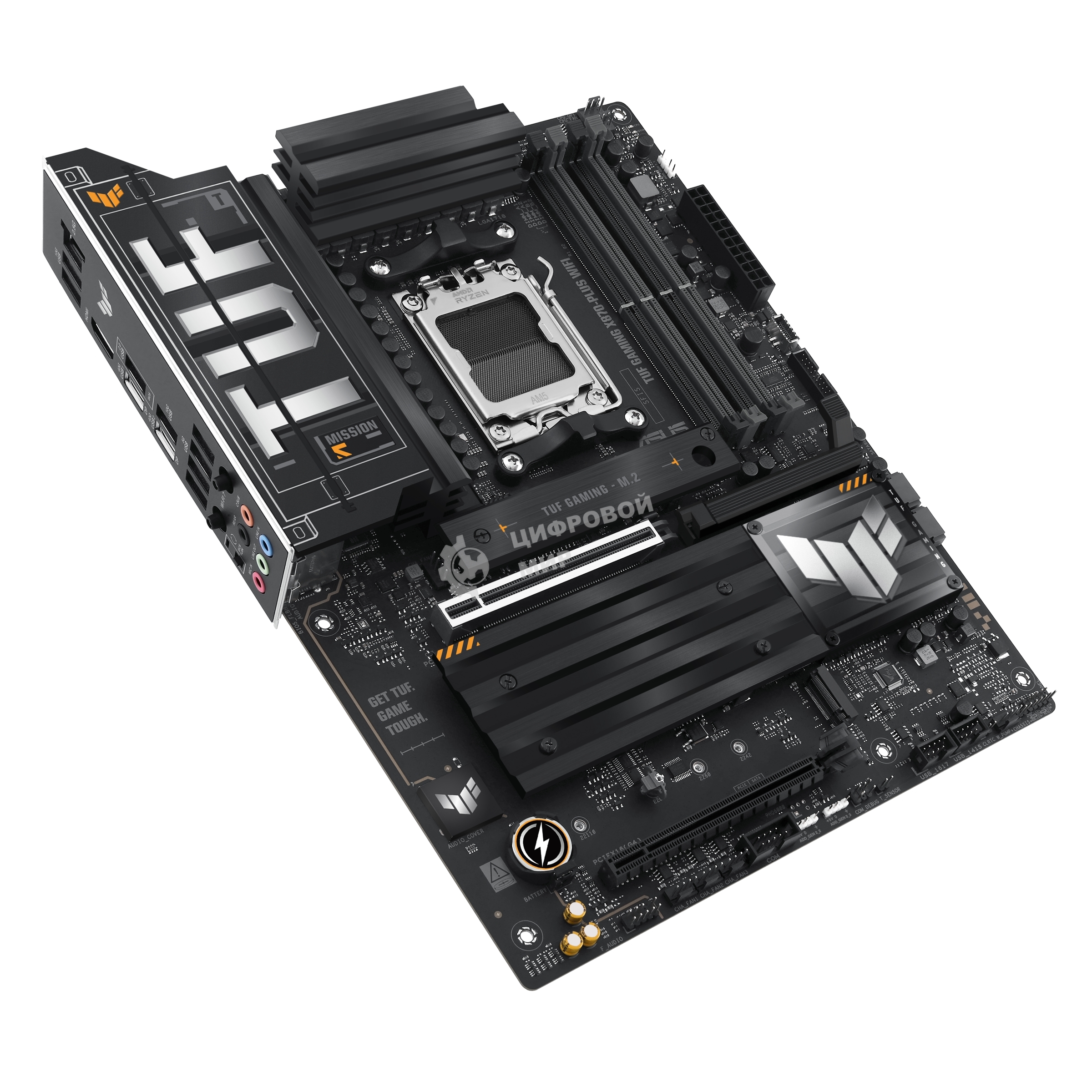 Материнская плата ASUS TUF GAMING X870-PLUS WIFI, AM5, AMD X870, 4xDDR5, 2xSATA, 4xM.2, 1xPCIe 5.0 x16, 1xPCIe 4.0 x4, 1xHDMI, 1xUSB-C 3.2 Gen 2, 1xUSB-C 3.2 Gen 2x2, 2xUSB-C 4.0, 1x 2.5Gb LAN, 1xUSB-A 2.0, 3xUSB-A 3.2 Gen 2, 4xUSB-A 3.2 Gen 1, 5x3.5 мм, 