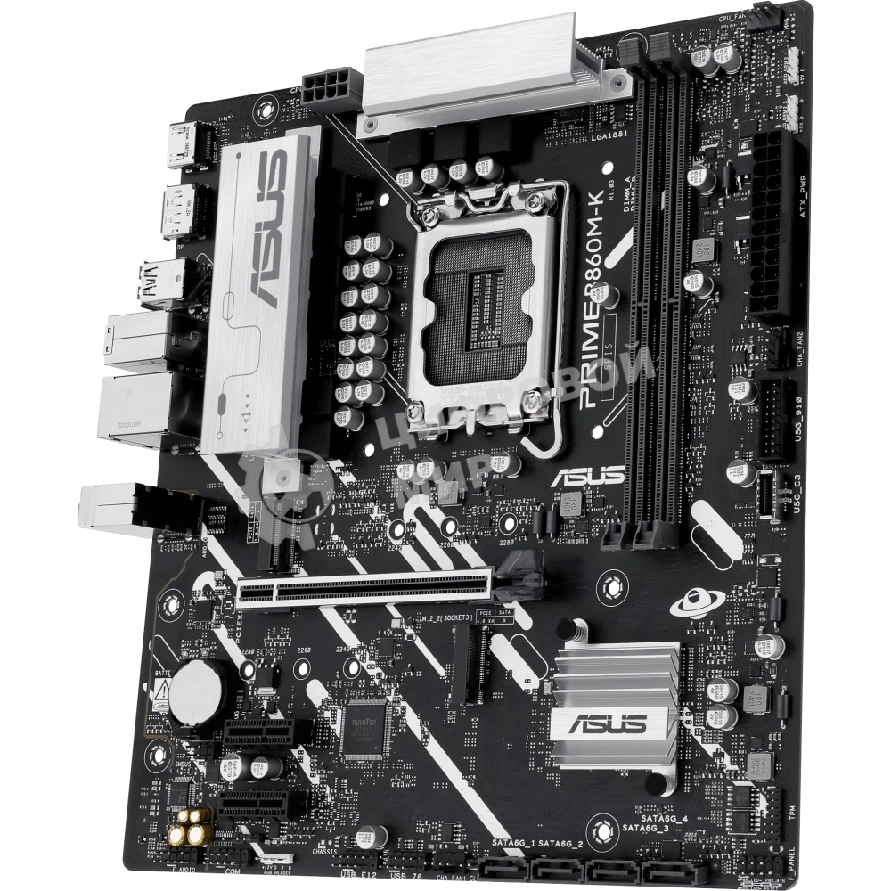 Материнская плата ASUS PRIME B860M-K, LGA 1851, Intel B860, 2xDDR5, 4xSATA, 2xM.2, 1xPCIe 4.0 x16, 2xPCIe 4.0 x1, 1xHDMI, 1xDP, 1x 2.5Gb LAN, 1xUSB-A 10Gbps, 3xUSB-A 5Gbps, 3xUSB-A 2.0, 3x3.5 мм, 7.1, mATX