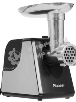 Мясорубка электрическая Pioneer MG225 черный, 3000 Вт, 3.0 кг/мин, реверс, защита от перегрузки, насадки - 4