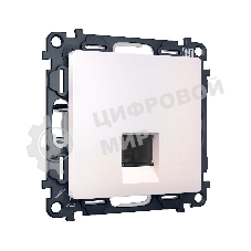 Комплект механизма компьютерной розетки ALFA Жемчуг RJ-45(8P8C) CAT6 с шторкой QUANT (AP2120, VM188) MA212010