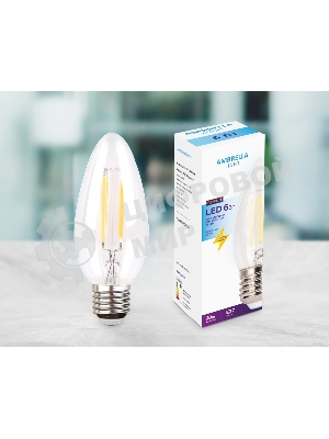 Лампа светодиодная Ambrella light 202220 Filament LED C37-F 6W E27 4200K (60W)