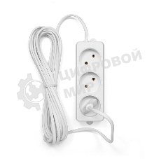 Удлинитель Гарнизон EL-E3-W-5, 3 розетки допустимый ток 6А, длина 5 м