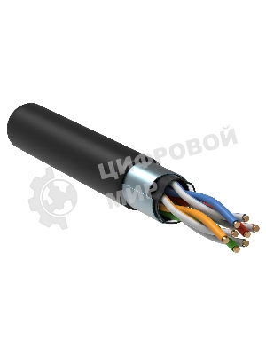 Витая пара ITK LC3-C5E04-329 F/UTP кат.5E 4x2x24AWG LSZH черный (305м)