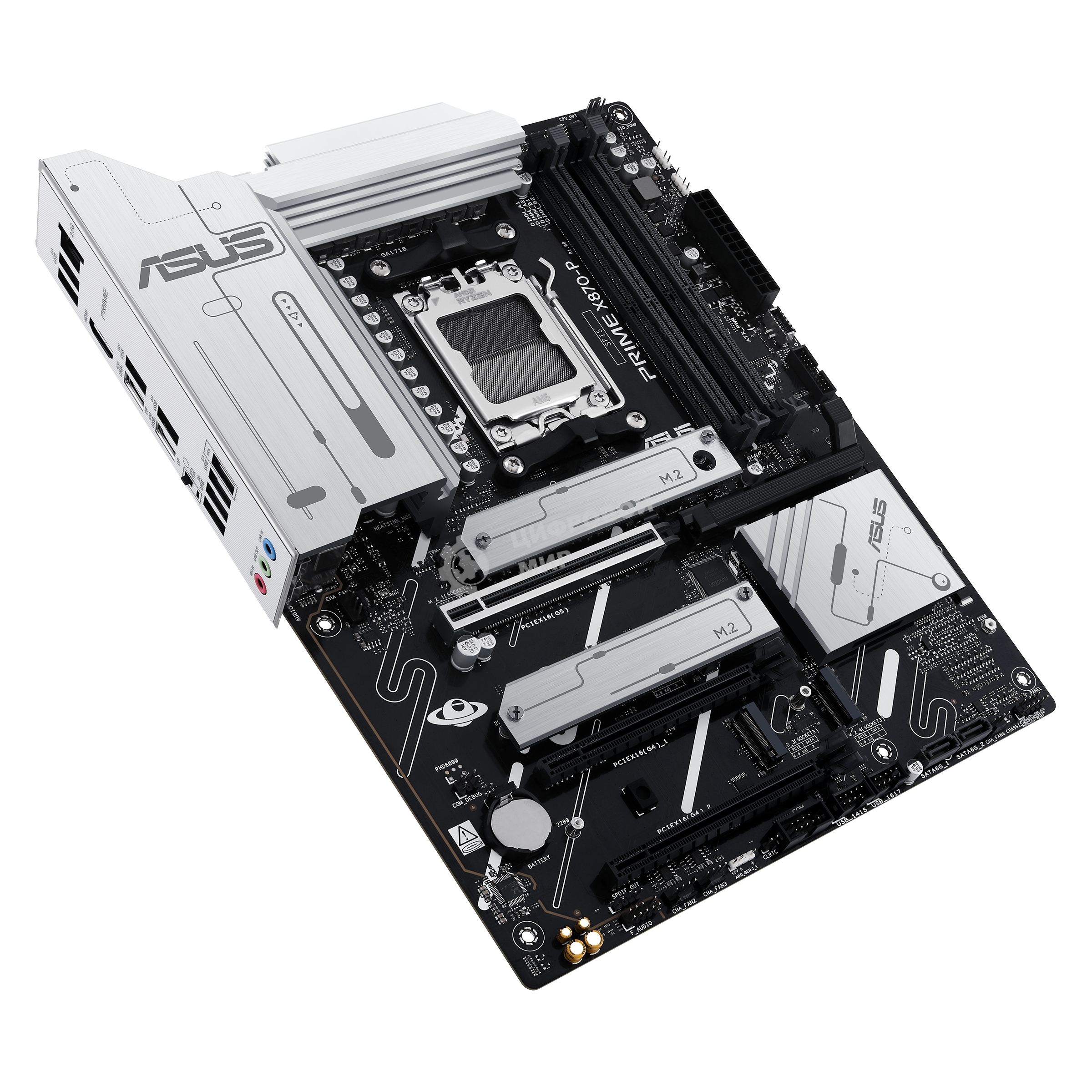 Материнская плата ASUS PRIME X870-P, AM5, AMD X870, 4xDDR5, 2xSATA, 4xM.2, 1xPCI-E 5.0 x16, 1xPCI-E 4.0 x16, 1xPCI-E x1, 1xHDMI, 2xUSB Type-C, 1x2.5Gb LAN, 4xUSB-A 3.2 Gen 1, 1xUSB 3.2 Gen 2, 3x3.5 мм, 7.1, ATX