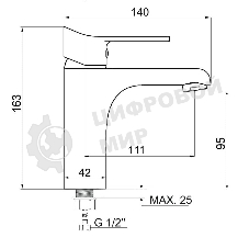 SL137-001F Смеситель для умывальника, ø35