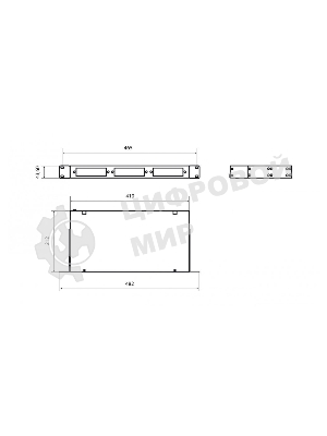 Бокс оптический универсальный Hyperline FO-19R-1U-3xSLT-W140H42-24UN-BK 19
