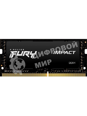 Оперативная память Kingston Fury Impact, DDR4, 16GB (1x16GB), 3200MHz, CL20, SO-DIMM