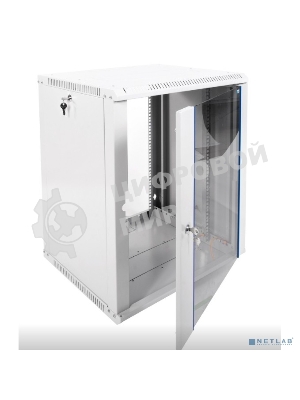 Шкаф телеком. настенный разборный 15U (600х520) дверь стекло (ШРН-Э-15.500) (1 коробка)
