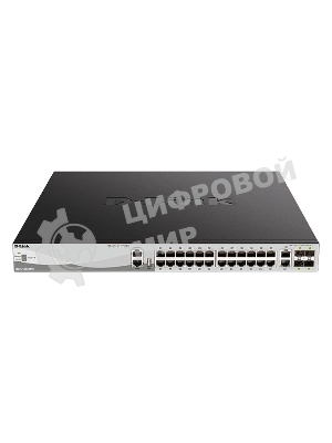 Коммутатор D-Link DGS-3130-30PS/B2A Управляемый L3 стекируемый коммутатор с 24 портами 10/100/1000Base-T, 2 портами 10Gbase-T и 4 портами 10Gbase-X SFP+ (24 порта PoE 802.3af/at, PoE-бюджет 370 Вт; 740 Вт с DPS-700)
