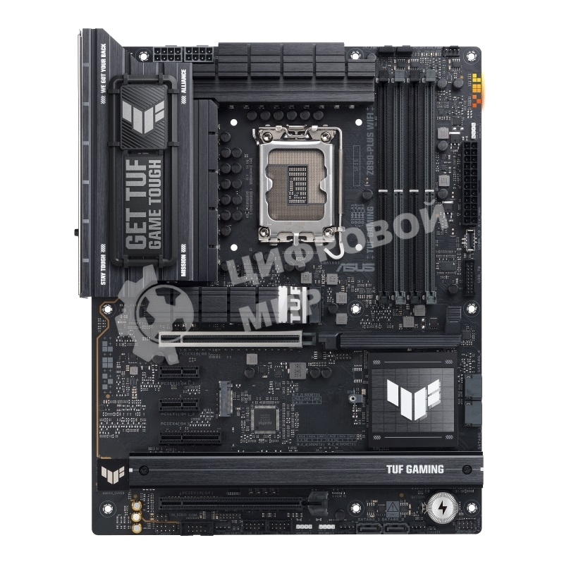 Материнская плата ASUS TUF GAMING Z890-PLUS WIFI, LGA 1851, Intel Z890, 4xDDR5, 4xSATA, 4xM.2, 1xPCIe 5.0 x16, 1xPCIe 4.0 x4, 1xDP, 1xHDMI, 1xUSB-C 3.2 Gen 2x2, 1xUSB-C Thunderbolt 4, 1x 2.5Gb LAN, 3xUSB-A 3.2 Gen 1, 3xUSB-A 3.2 Gen 2, 5x3.5 мм, 1xWi-Fi 7