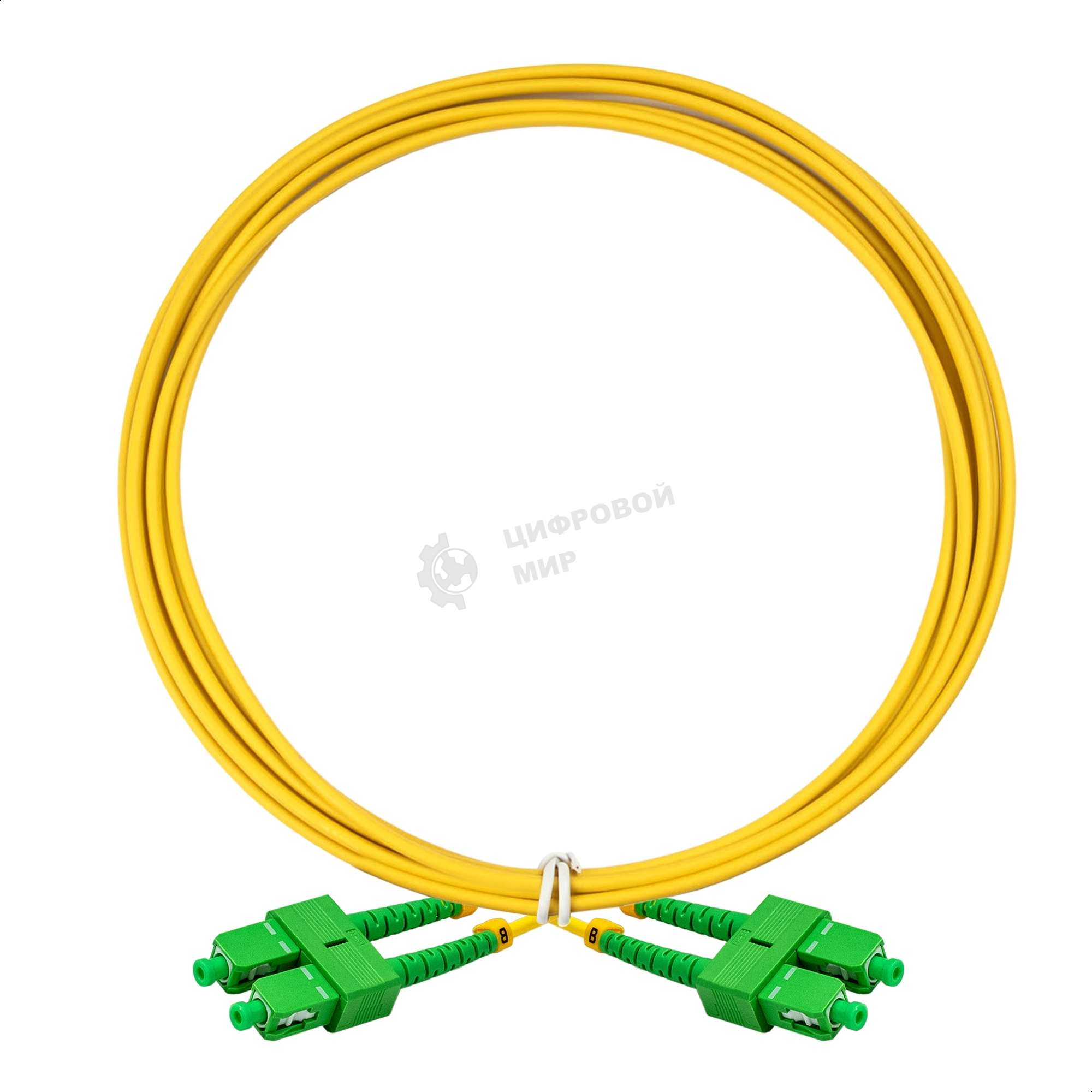 Патч-корд волоконно-оптический ExeGate FC-D-9-SC/APC-SC/APC-2M-LSZH (Шнур ВО SM 9/125 (OS2/G.652.D), SC/APC-SC/APC, Duplex, LSZH, 2м)