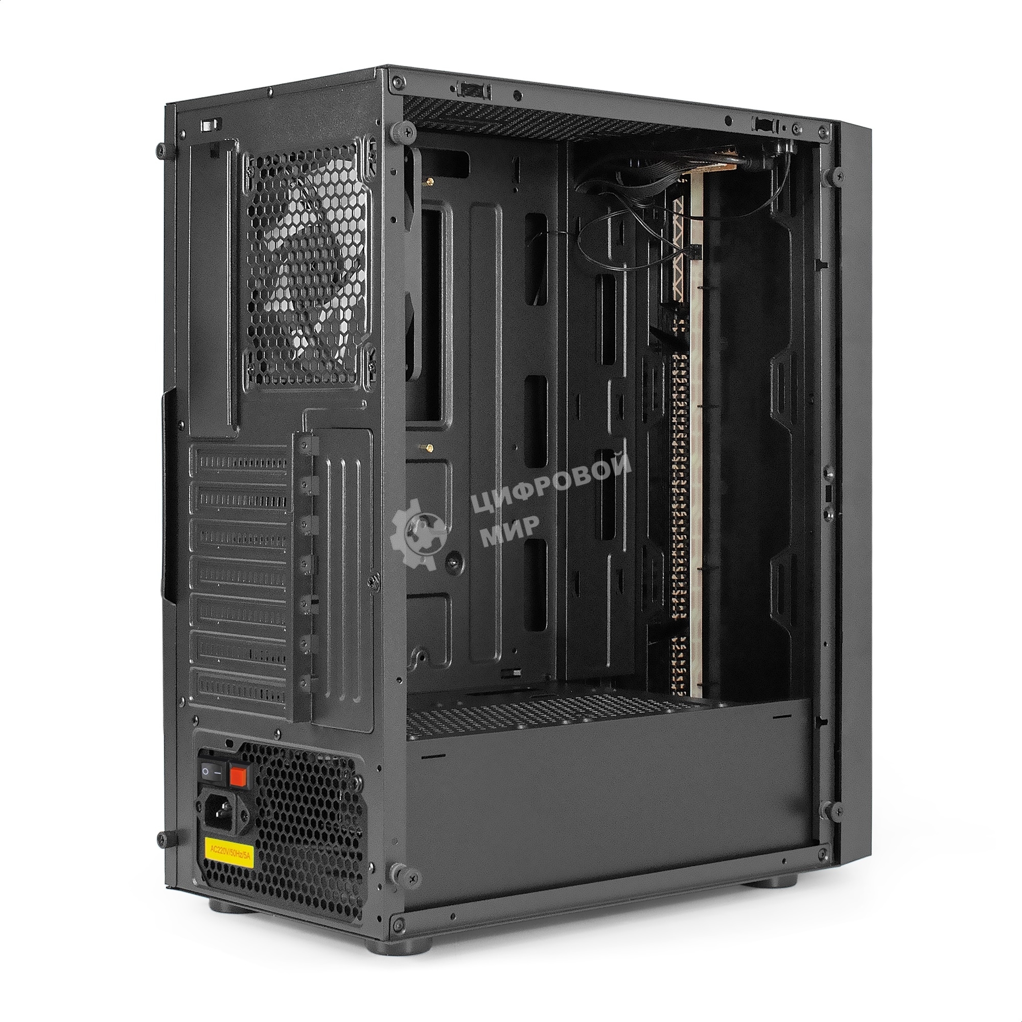 Компьютерный корпус Miditower ExeGate EVO-9211-EVO800 (ATX, БП EVO800RGb с вент. 12см, с окном, 2хUSB+1хUSB3.0, HD аудио, черный, 1 вент. с RGb подсветкой)