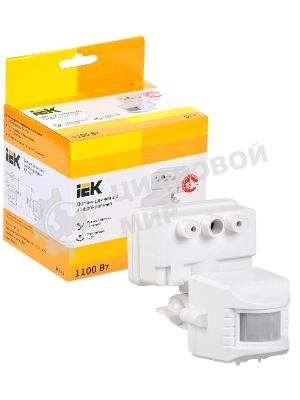 Датчик движения IEK LDD13-019-1100-001 ДД 019 белый, макс. нагрузка 1100Вт, угол обзора 120град., дальность 12м, IP44