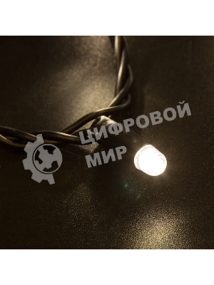 Гирлянда Neon-night Нить 10м, постоянное свечение, черный ПВХ, 24В, теплый белый