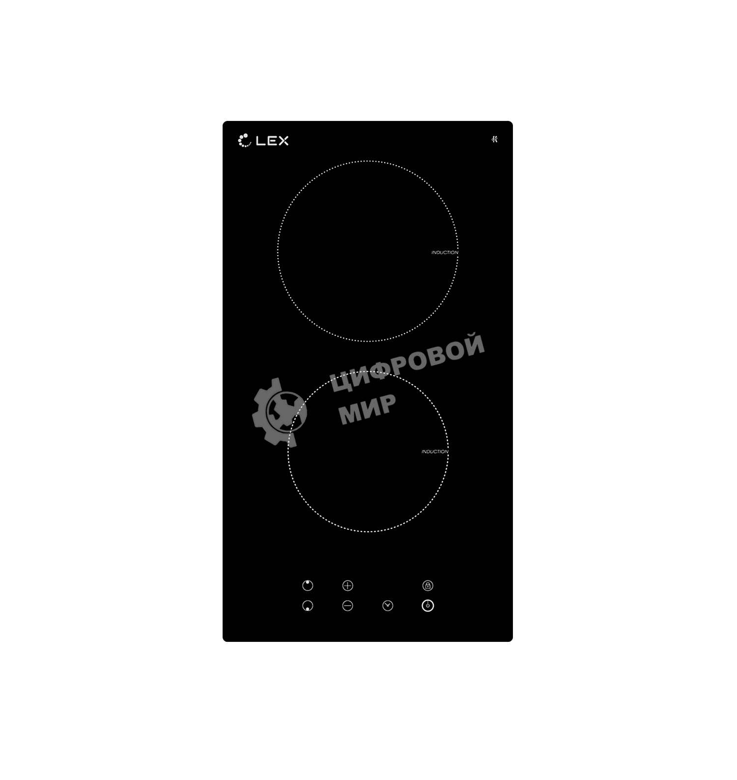 Индукционная варочная панель LEX EVI 320 BL3500Вт 2конф. 58х268х500мм 30 см черный