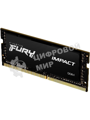 Оперативная память Kingston Fury Impact, DDR4, 16GB (1x16GB), 3200MHz, CL20, SO-DIMM