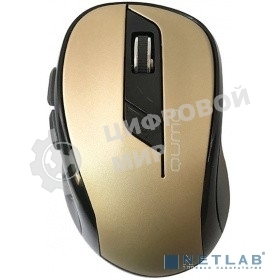 Мышь беспроводная Qumo Office Line M64 золотистый, 1600 dpi, радиоканал, USB, кнопки - 6