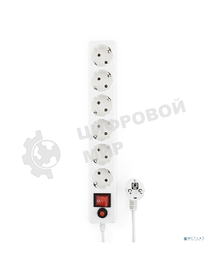 Сетевой фильтр Гарнизон ECL-6-W-1.8, 6 р, 10А, 1.8 м, ур.защиты 4, белый, пакет