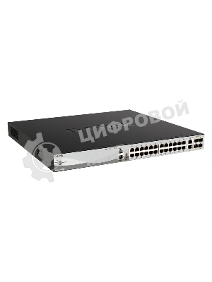 Коммутатор D-Link DGS-3130-30PS/B2A Управляемый L3 стекируемый коммутатор с 24 портами 10/100/1000Base-T, 2 портами 10Gbase-T и 4 портами 10Gbase-X SFP+ (24 порта PoE 802.3af/at, PoE-бюджет 370 Вт; 740 Вт с DPS-700)