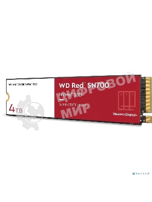 Накопитель SSD WD Red SN700 WDS400T1R0C, 4Tb, PCIe 3.0 x4, M.2 2280, NVMe, R/W 3400/3100