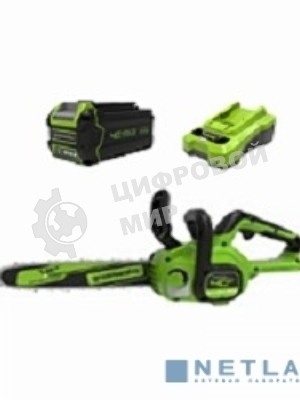 Цепная пила аккумуляторная GreenWorks G40CS30IIK4, 40V, 30 см, с 1* АКБ 4А*ч и ЗУ (2007807UB)