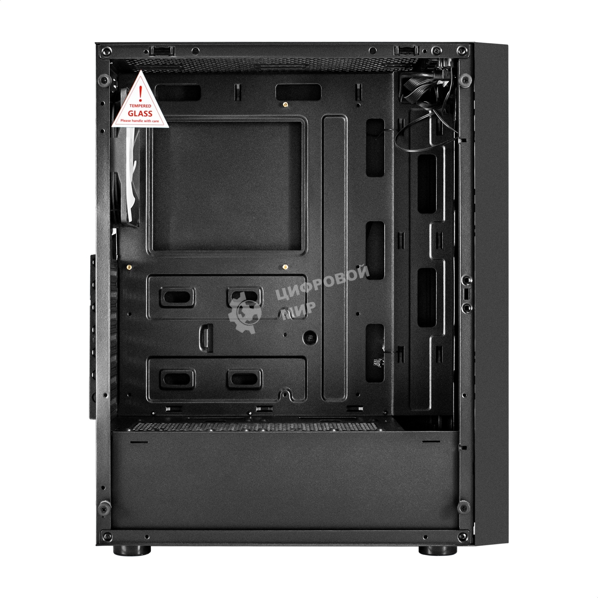 Компьютерный корпус Miditower ExeGate EVO-9211-EVO800 (ATX, БП EVO800RGb с вент. 12см, с окном, 2хUSB+1хUSB3.0, HD аудио, черный, 1 вент. с RGb подсветкой)