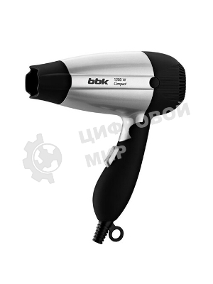Фен BBK BHD1202 черный, 1200 Вт, компактный