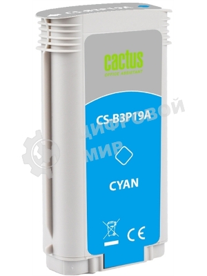 Картридж струйный Cactus CS-B3P19A №727 голубой (130 мл) для HP DJ T920/T1500