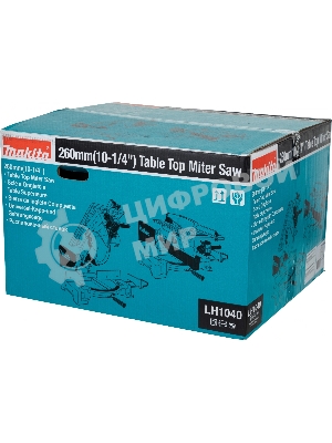 Пилы электрические дисковые, торцовочные Makita LH1040 Пила комб,1650Вт,4800об\м,дискф260х30мм,рез-93х95мм,14кг,кор,наклон-45\0гр,поворот-45\45гр