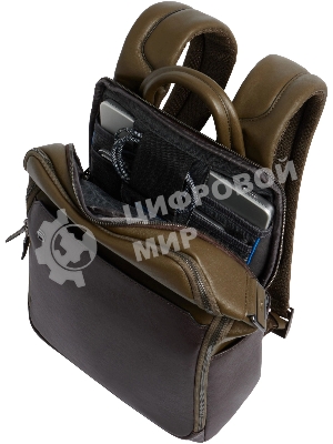 Рюкзак мужской Piquadro Black Square CA6503B3/VETM хаки натур.кожа