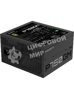 Блок питания Gigabyte P750GM (GP-P750GM), 750Вт, 80 PLUS Gold, 120мм, модульный, черный
