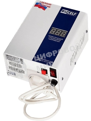 Стабилизатор RUCELFКОТЕЛ-1200 релейный настенный, Активная мощность 1.20 кВт, Тип входного напряжения однофазное 130-265 В, Точность стабилизации 8%, Количество ступеней стабилизации 4, Выходное напряжение 202-238 В, частота 50 Гц, Форма выходного сигнала синусоида без искажений, IP20, Выходные розетка 1шт, Габариты (ШхВхГ) 135х203х93 мм, масса 3кг.