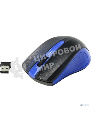 Мышь беспроводная Oklick 485MW черный/синий, 1200 dpi, радиоканал, USB, кнопки - 3