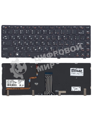 Клавиатура для ноутбука Lenovo IdeaPad Y480 черная с подсветкой