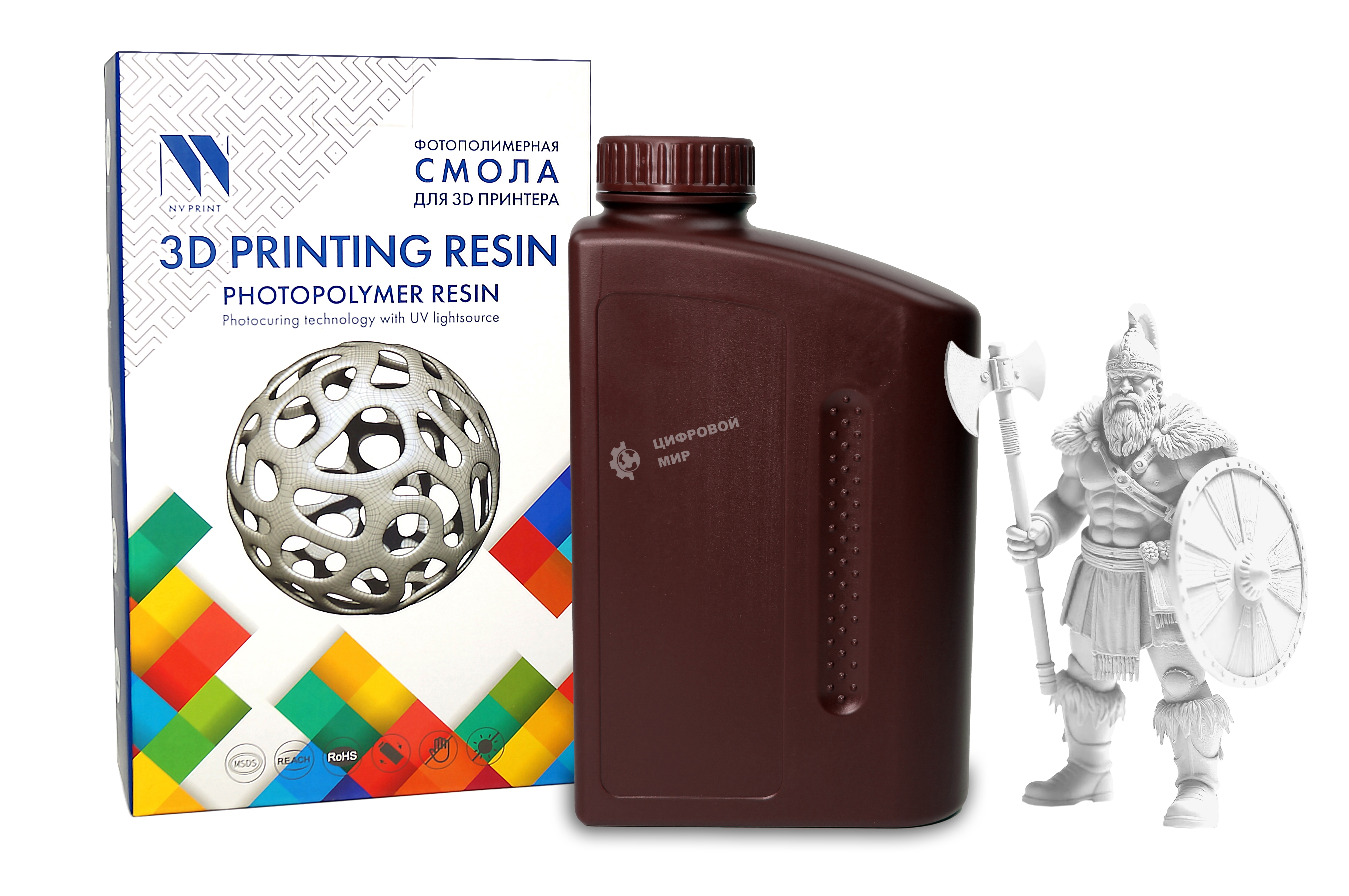 Фотополимерная смола NVPrint Toughness Resin белый для 3D печати 1 кг (бут)