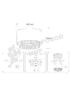 Светильник Ambrella light TN71275 BK/GD черный/золото GX53 max 12W D95*62