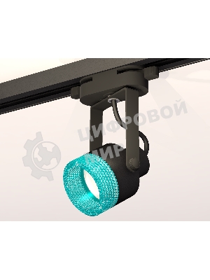 Светильник Ambrella light XT6602063 PBK/BL черный полированный/голубой MR16 GU10 (C6602, N6153)