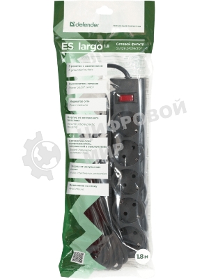 Сетевой фильтр Defender 1.8M ES LARGO 5OUTL.