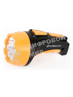 Фонарь LED 3807 (аккум 220В черный/жел. 7 LED; 2 режима SLA пласт. короб) Ultraflash 9216