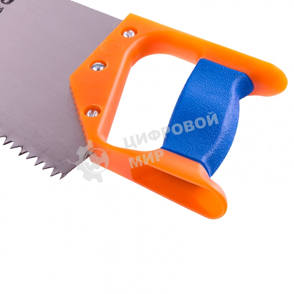 Ножовка по дереву Россия 500 мм, шаг зубьев 6,5 мм, пластиковая рукоятка 23165