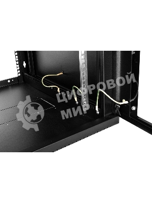 Шкаф коммутационный ЦМО ШРН-15.650-9005 настенный 15U 600x658мм пер.дв.стекл 200кг черный 600мм 180град.