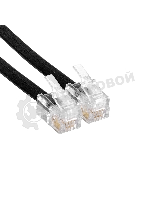 Патч-корд телефонный ExeGate TC4P4C-4M (шнур для телефонной трубки, витой, RJ-10 (4P-4C), 4м, черный)