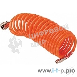 Шланг FUBAG 170301 спиральный с фитингами рапид полиуретан 15бар 6x10мм 10м