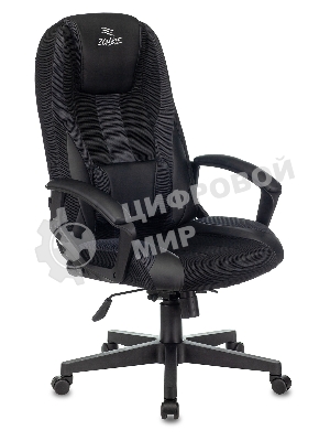 Кресло Бюрократ Zombie 9 черный/серый, экокожа, 120 кг, механизм качания